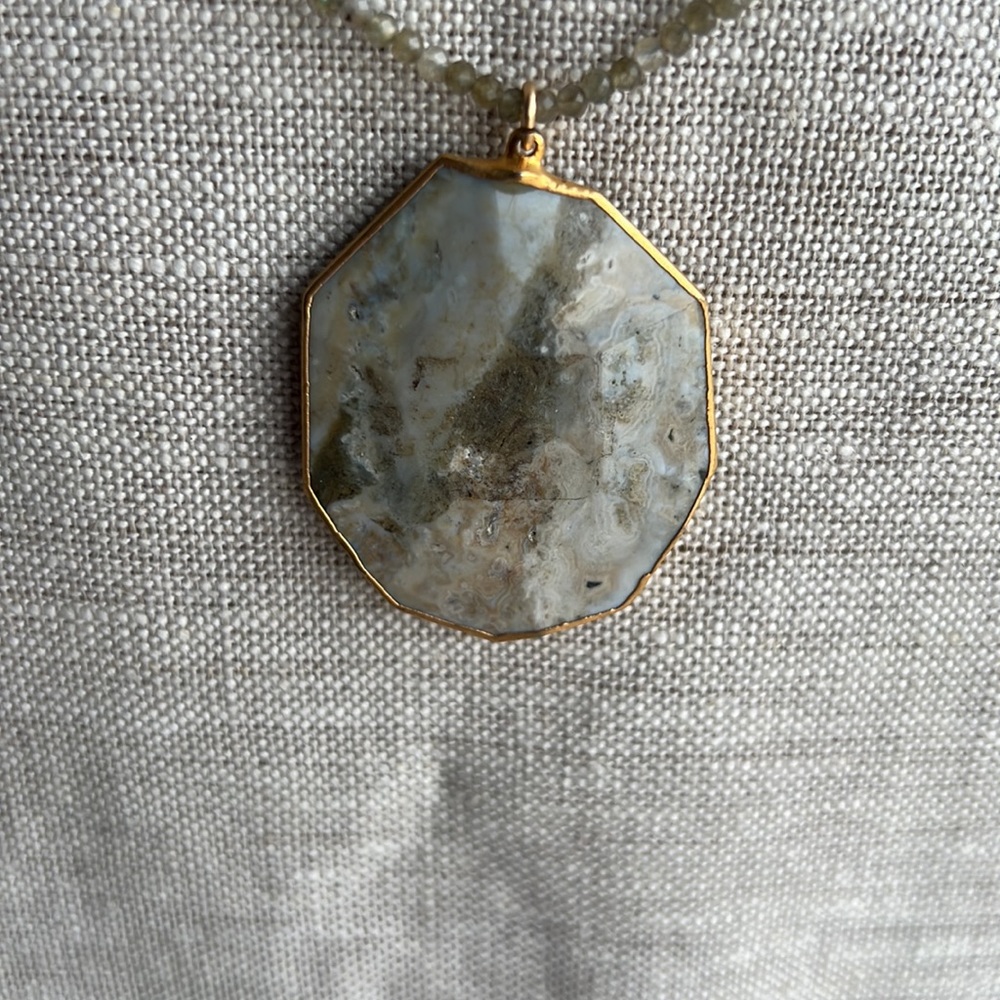 Agate and labradorite chain handmade in Los Angeles